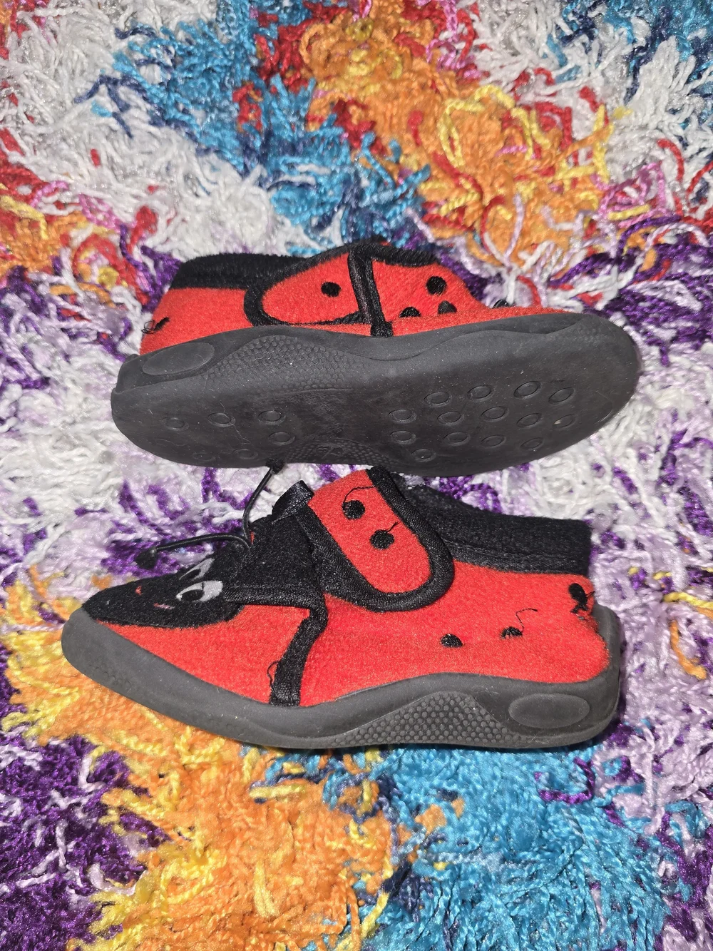 Toddler Red Ladybug Slippers - Soft Indoor Shoes